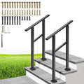 2-Step Hand Rails for Outdoor Steps - Sturdy Galvanized Steel Rail