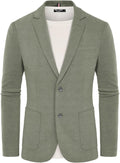 Men's Casual Knit Blazer Suit Jacket - Lightweight Unlined Two Button