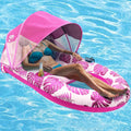 Pool Lounge Float with Canopy UPF50+ - Extra Large Sunshade Lounger