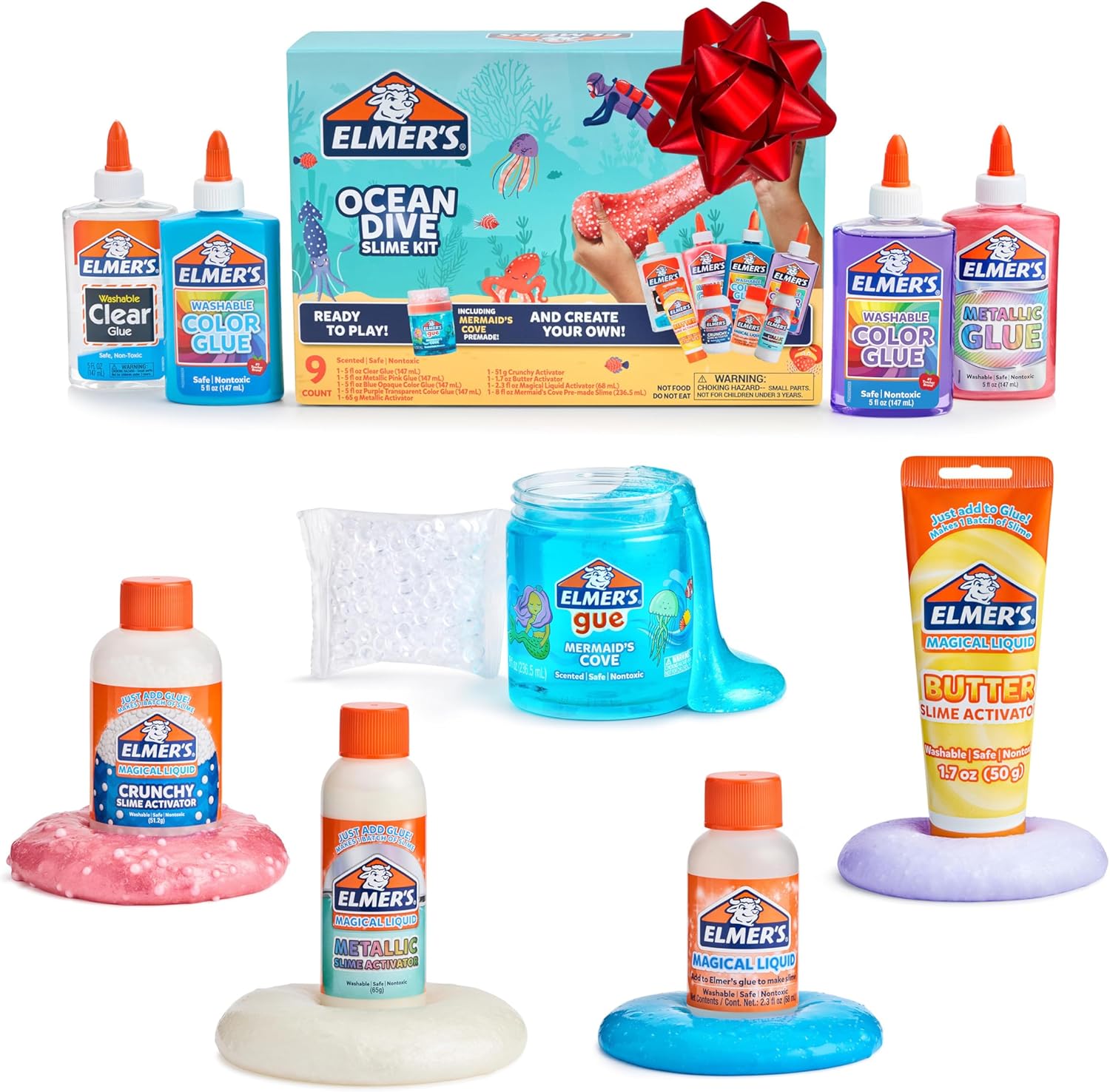 Elmer's Ocean Dive Slime Kit for Creative Ocean-Themed Fun