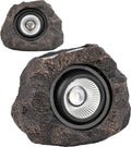 Solar Rock Lights 2 Pack Outdoor Decorative Garden Spotlights