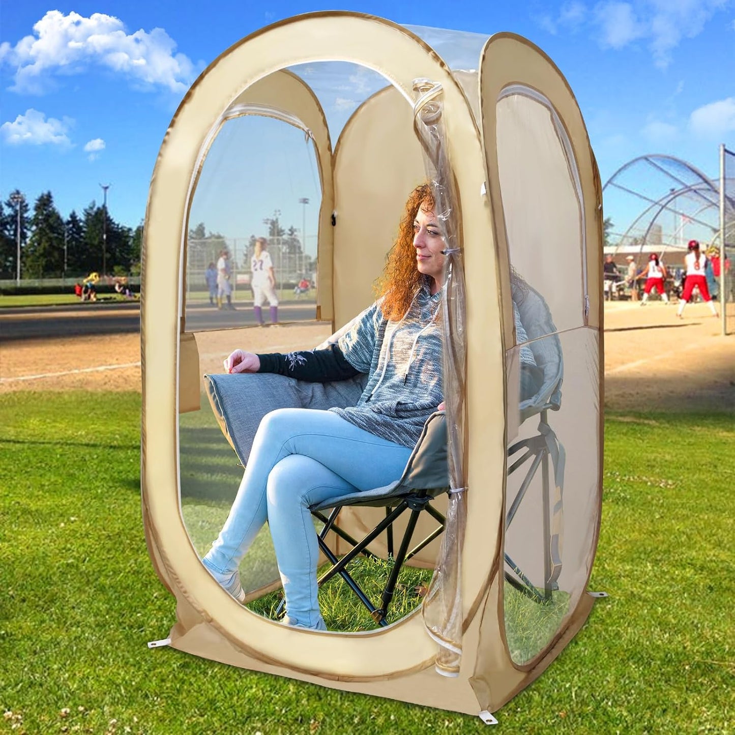 South to East Weatherproof 1 Person Sports Tent, Ultra-Clear TPU, All Weather Shelter