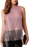 Sparkly Fringe Tops for Women - Dressy Sequin Tank Top