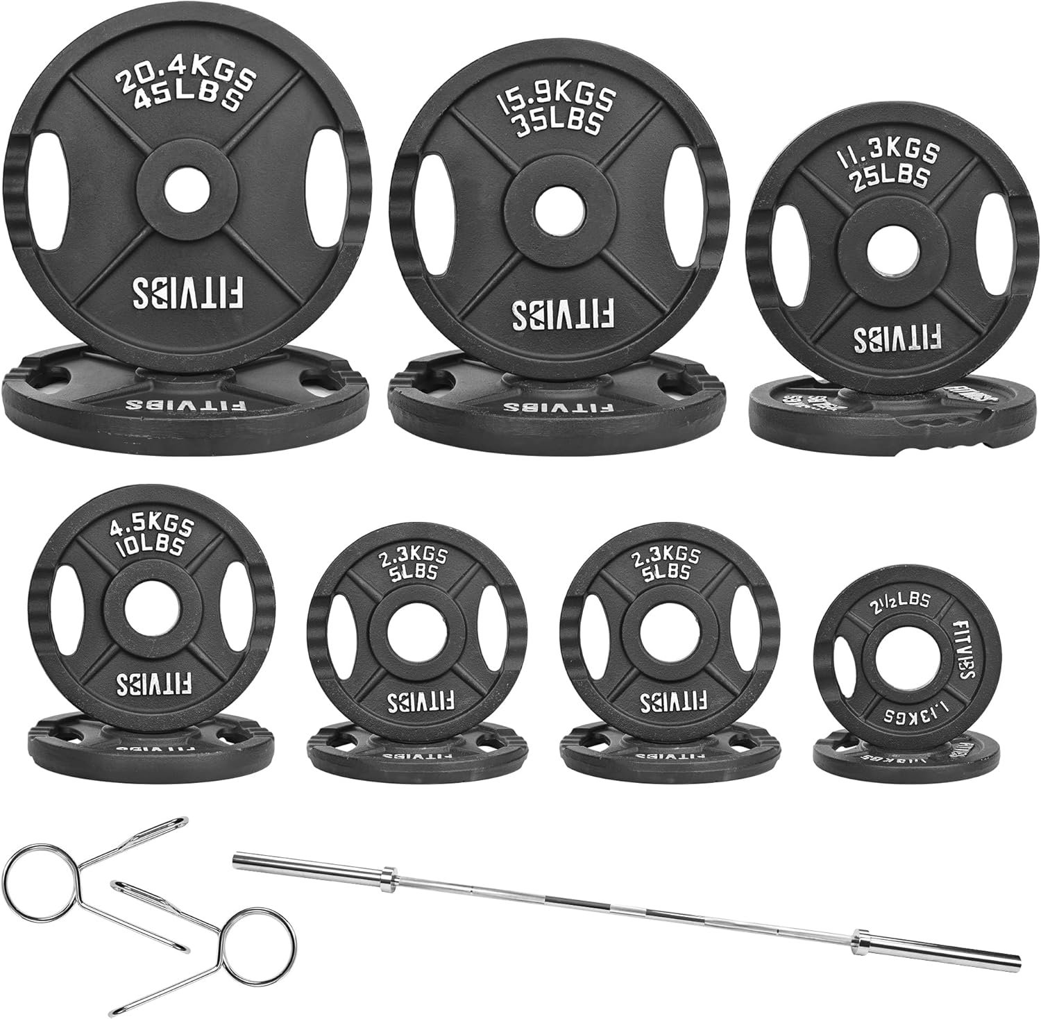 Olympic 2-Inch Cast Iron Barbell Set for Home Gym Training