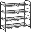 Stackable Shoe Rack 4 Tier Metal Shoe Organizer - Compact Storage