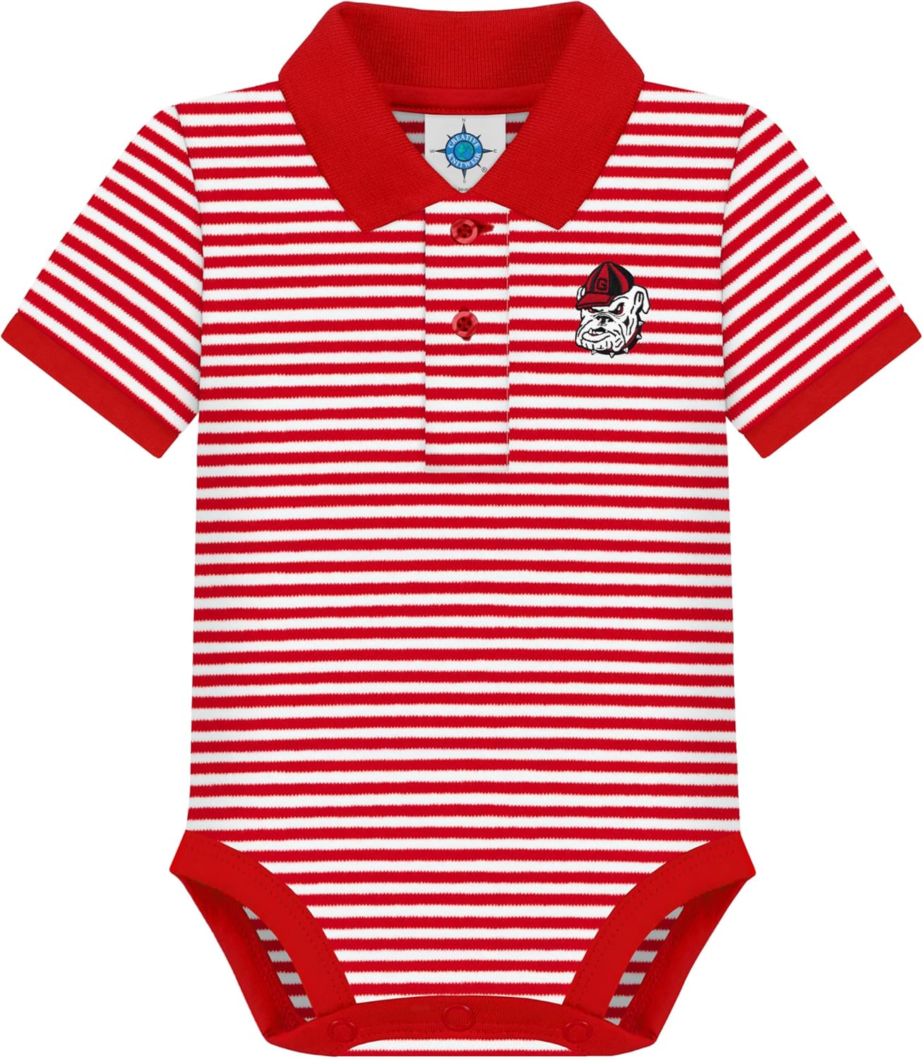 Creative Knitwear College Baby Striped Polo Bodysuit for Infants