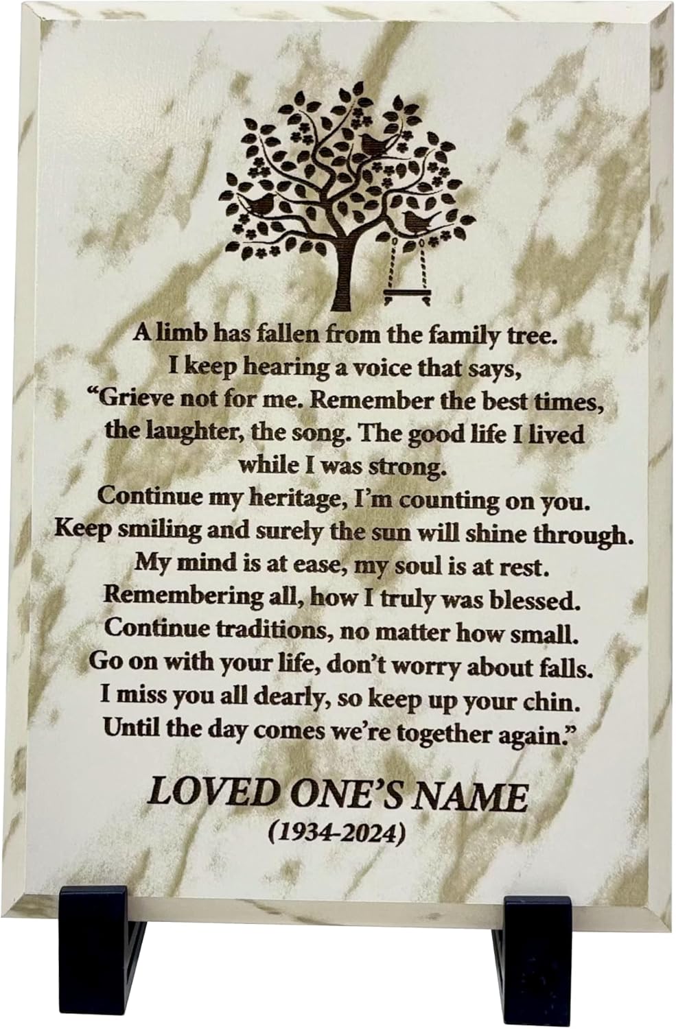 Personalized Sympathy Gift Memorial Plaque for Loved Ones