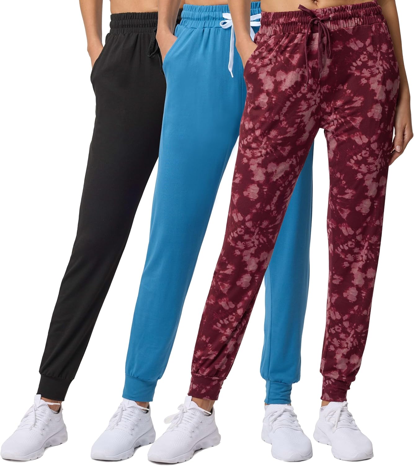 Ultra-Soft Lounge Joggers for Women - 3 Pack with Pockets