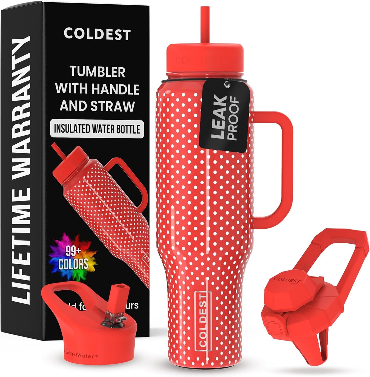 Coldest Tumbler with Handle and Straw - 100% Leak Proof Design