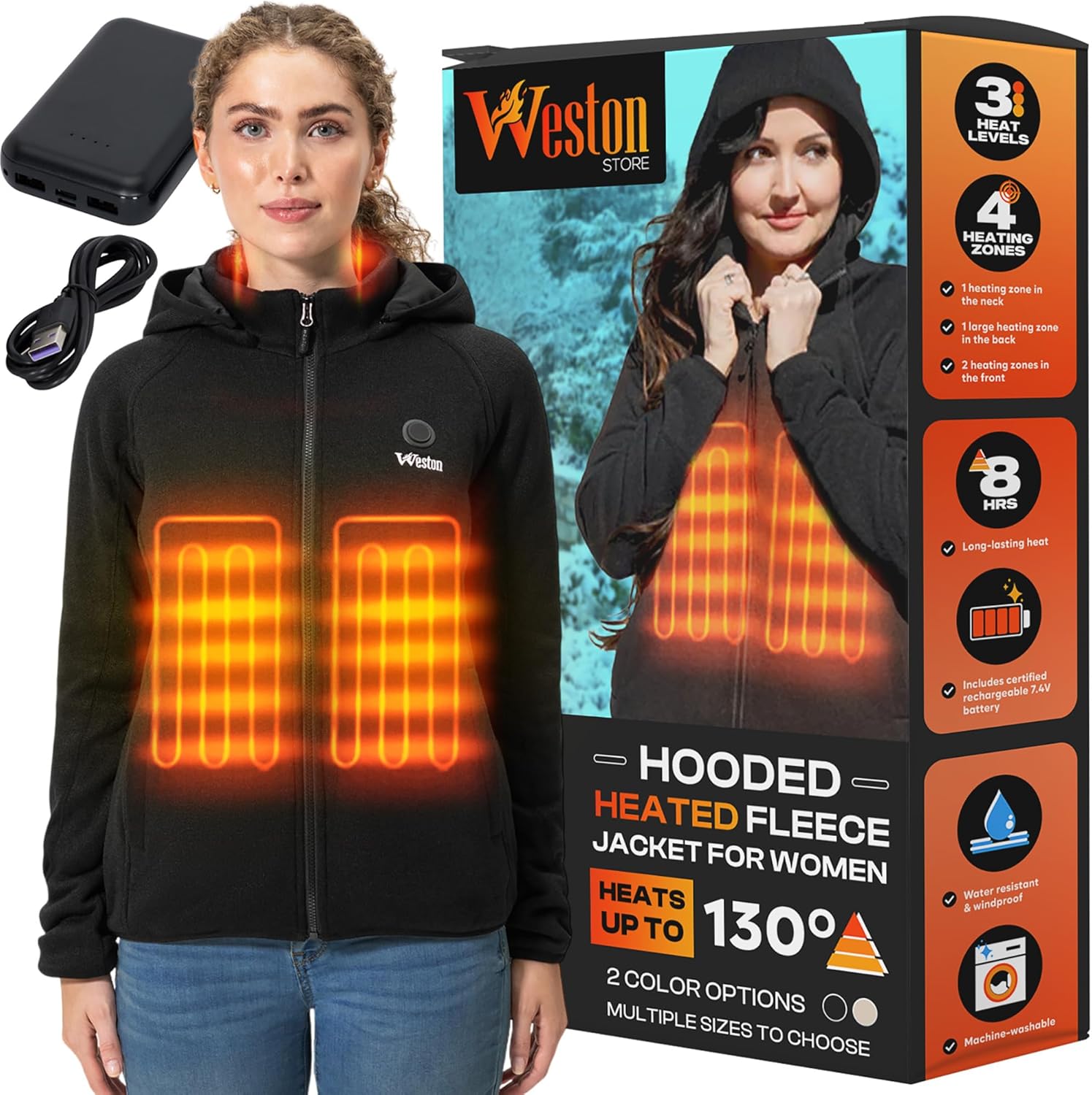Weston Womens Heated Fleece Jacket for Ultimate Cold Protection