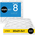 Simply 20x21.5x1 Air Filter MERV 8 6 Pack - Cleaner Home Air