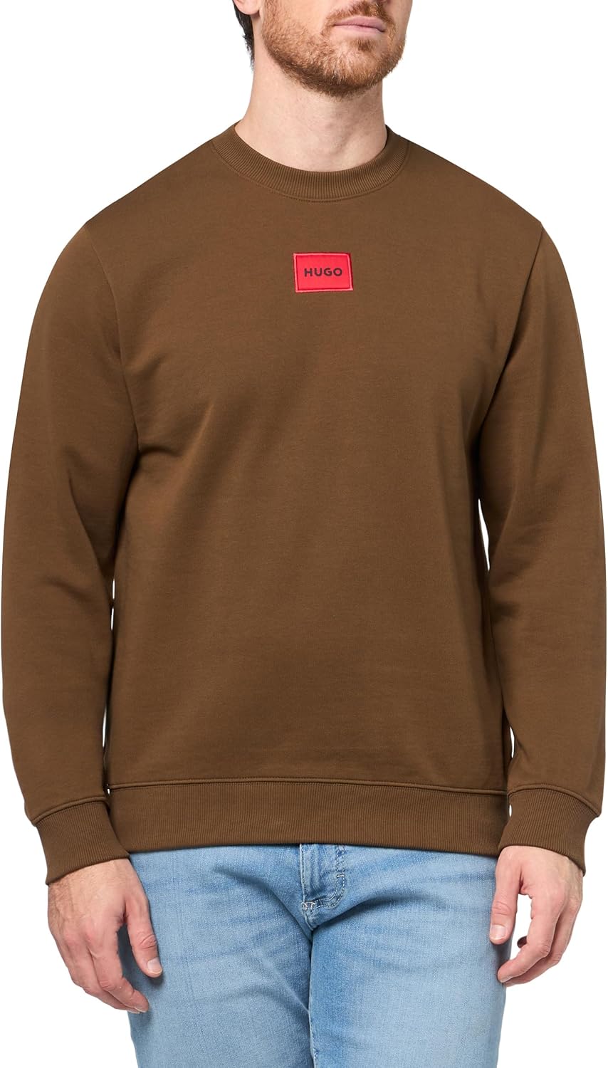 HUGO Men's Regular Fit Square Logo Jersey Sweatshirt Review