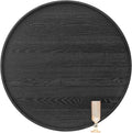 30 inch Round Solid Wood Serving Tray Extra Large - Stylish Black