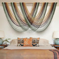 Macrame Wall Hanging Boho Yarn Tapestry 57in x 31in - Soft Yellow