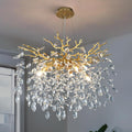 23.6in Modern Gold Tree Branch Crystal Chandelier - Luxury K9
