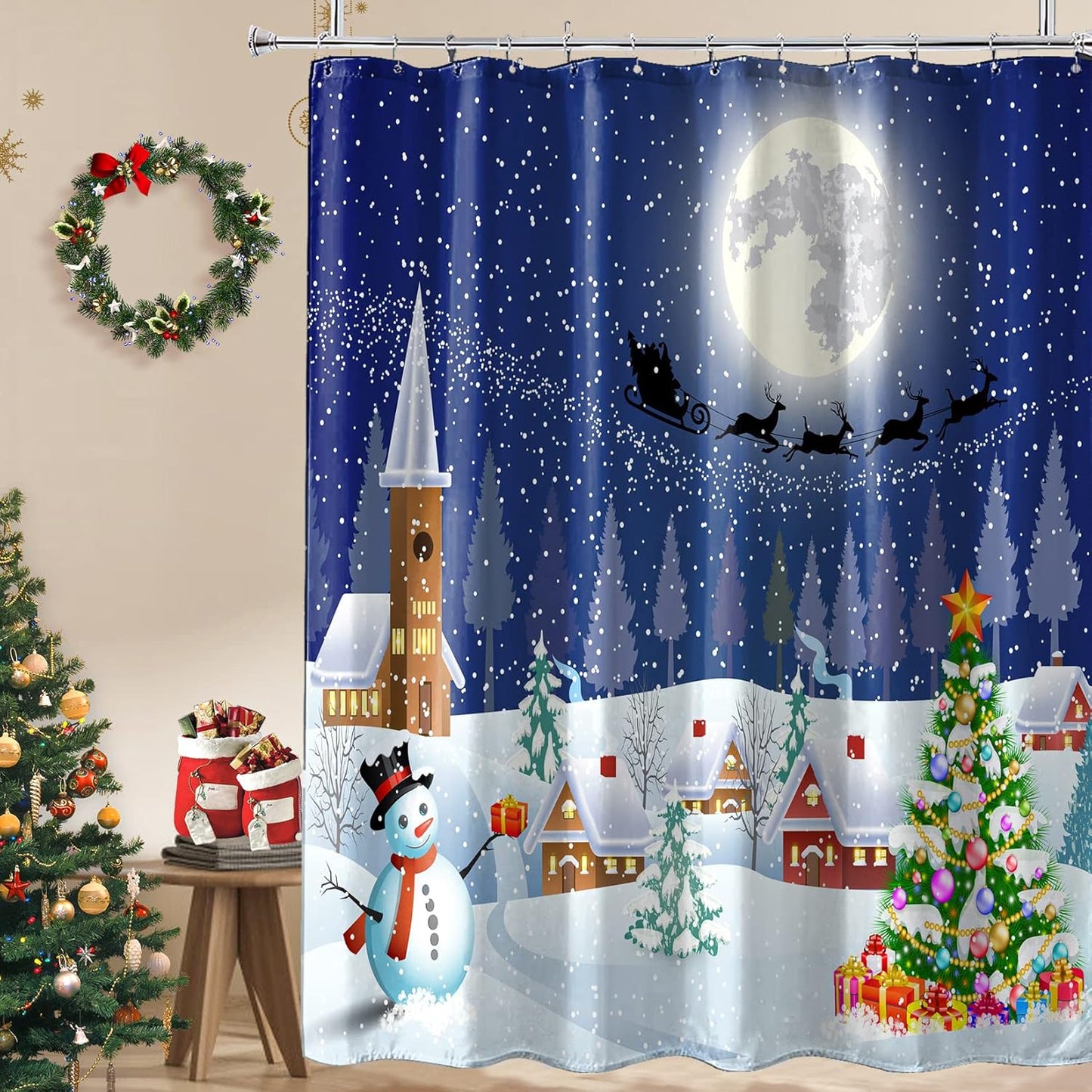 Winter Wonderland Kids Shower Curtain by BIVINAR