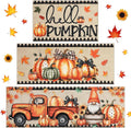 Fall Kitchen Mats 3PC Thanksgiving Pumpkin Rugs - Non Slip Holiday Set