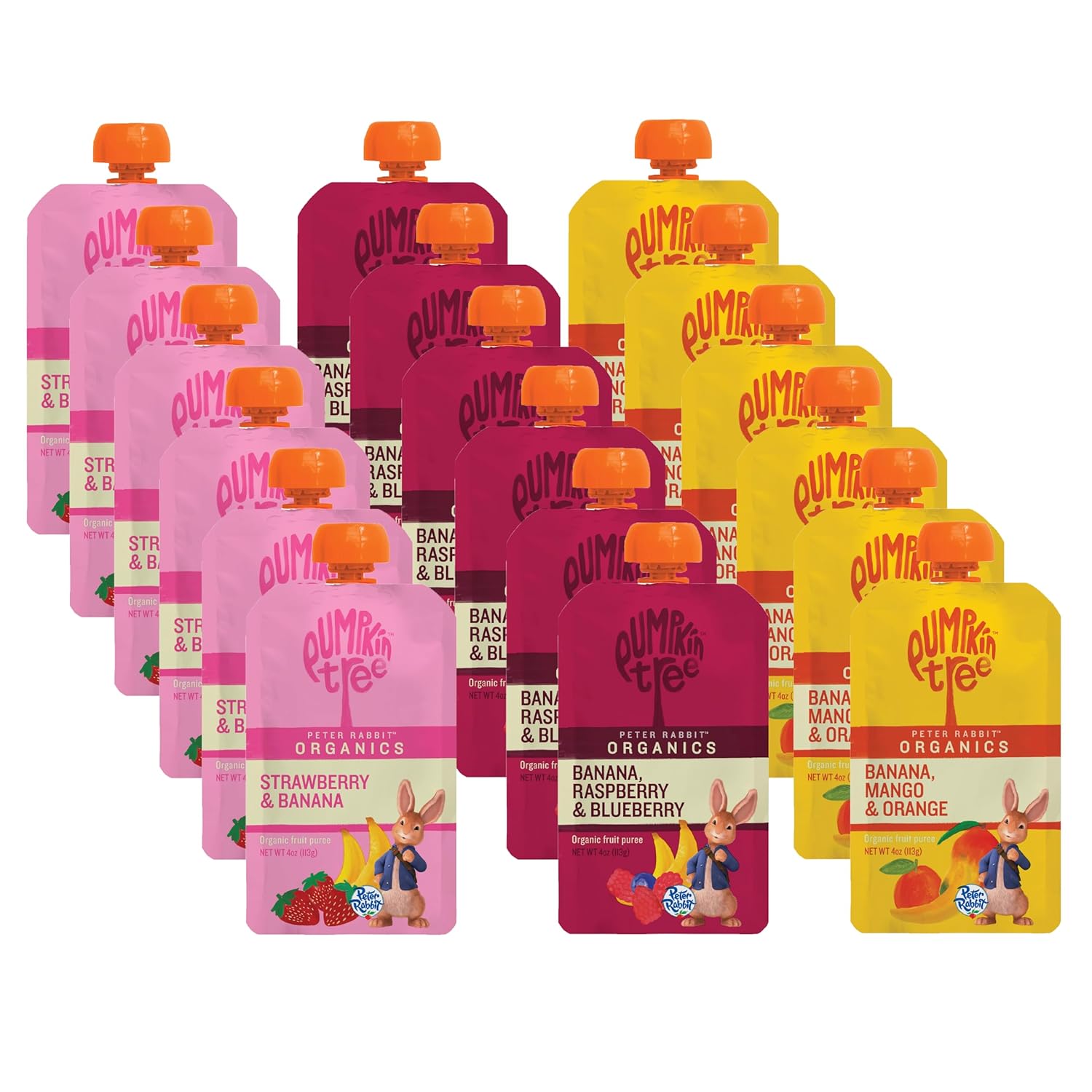 Peter Rabbit Organic Fruit Flavors Snack Pouches 4 oz. Variety Pack