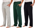 Men's Pajama Pants 3 Pack - Soft Knit Cotton Flannel (Style Z4H7)