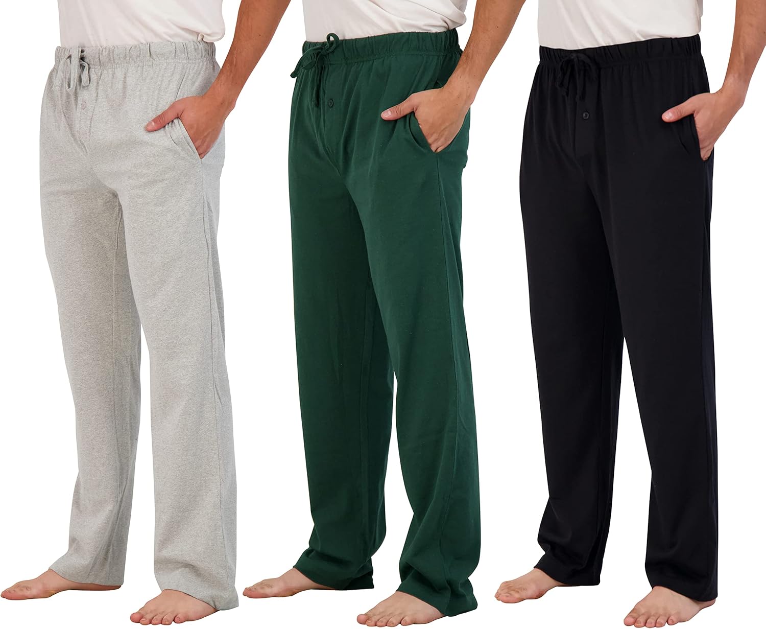 Real Essentials Men's Pajama Pants - Comfortable Lounge Bottoms