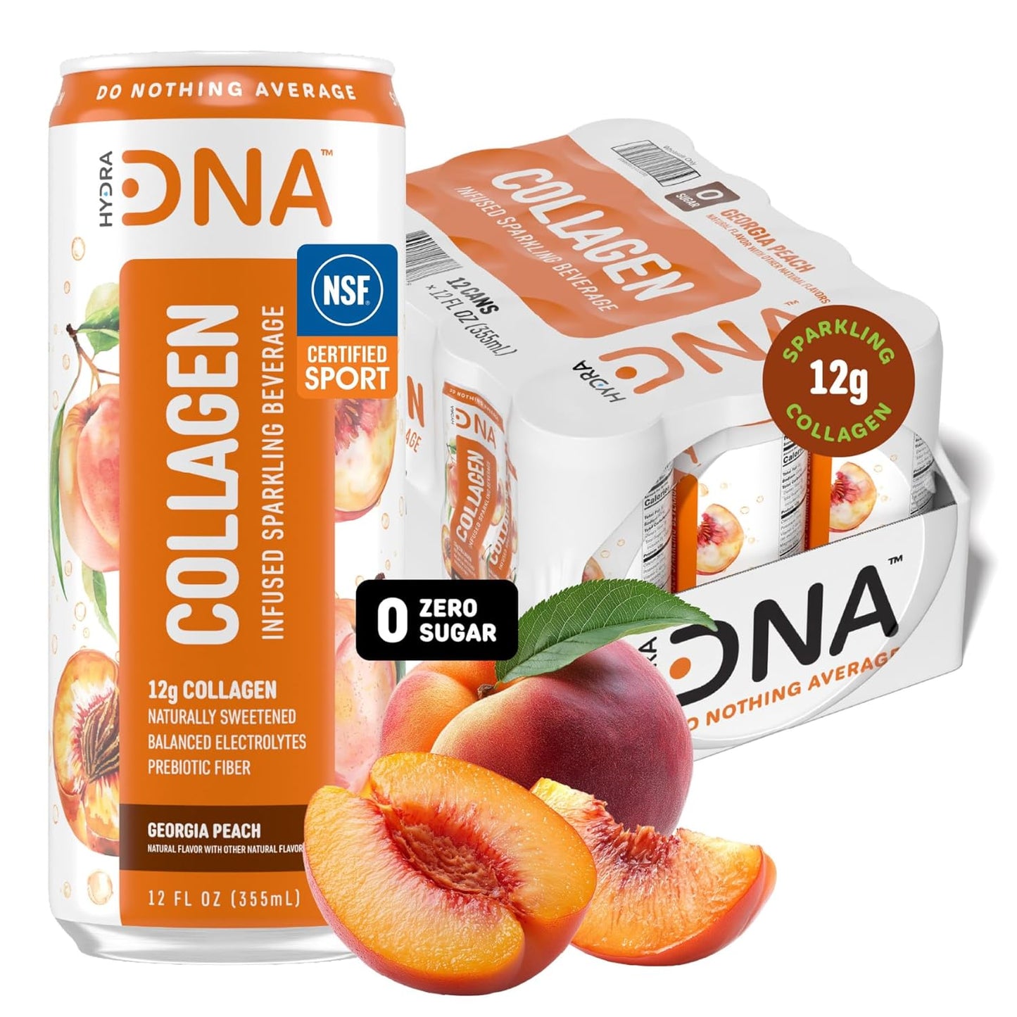 Sparkling Liquid Collagen Protein Water Drink - Georgia Peach