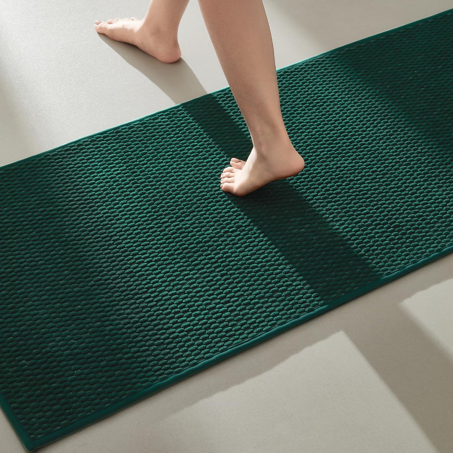 Bathroom Runner Rugs Non Slip Quick Dry Dark Green 16x60