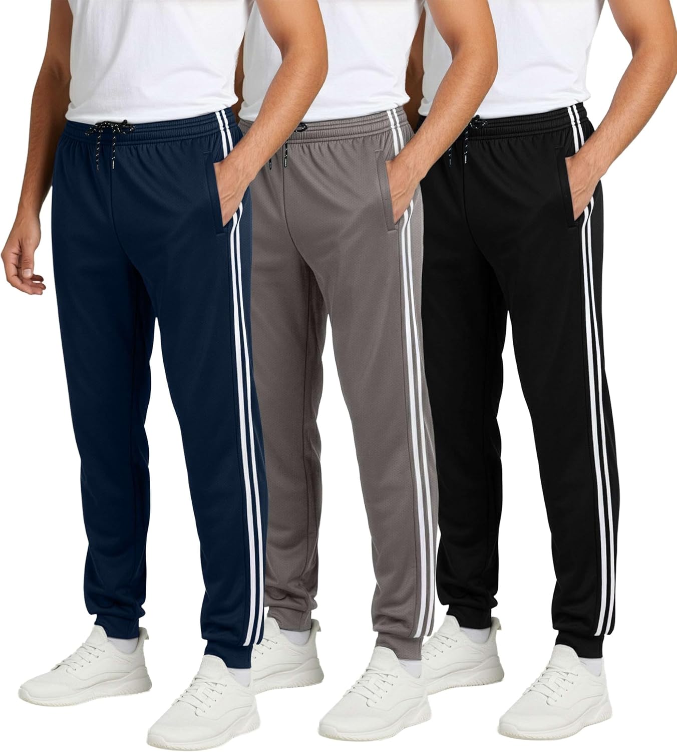 Real Essentials Men's Tech Mesh Jogger Sweatpants with Pockets