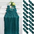 Teal Cheesecloth Table Runner 35x120in 16-Pack - Elegant Boho Decor