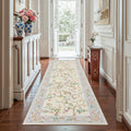 jinchan Floral Runner Rug 3x8 - Soft Washable Non-Slip Hallway Mat