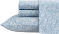 King Cotton Percale Sheets Set in Heirloom Ditzy Blue - Breathable