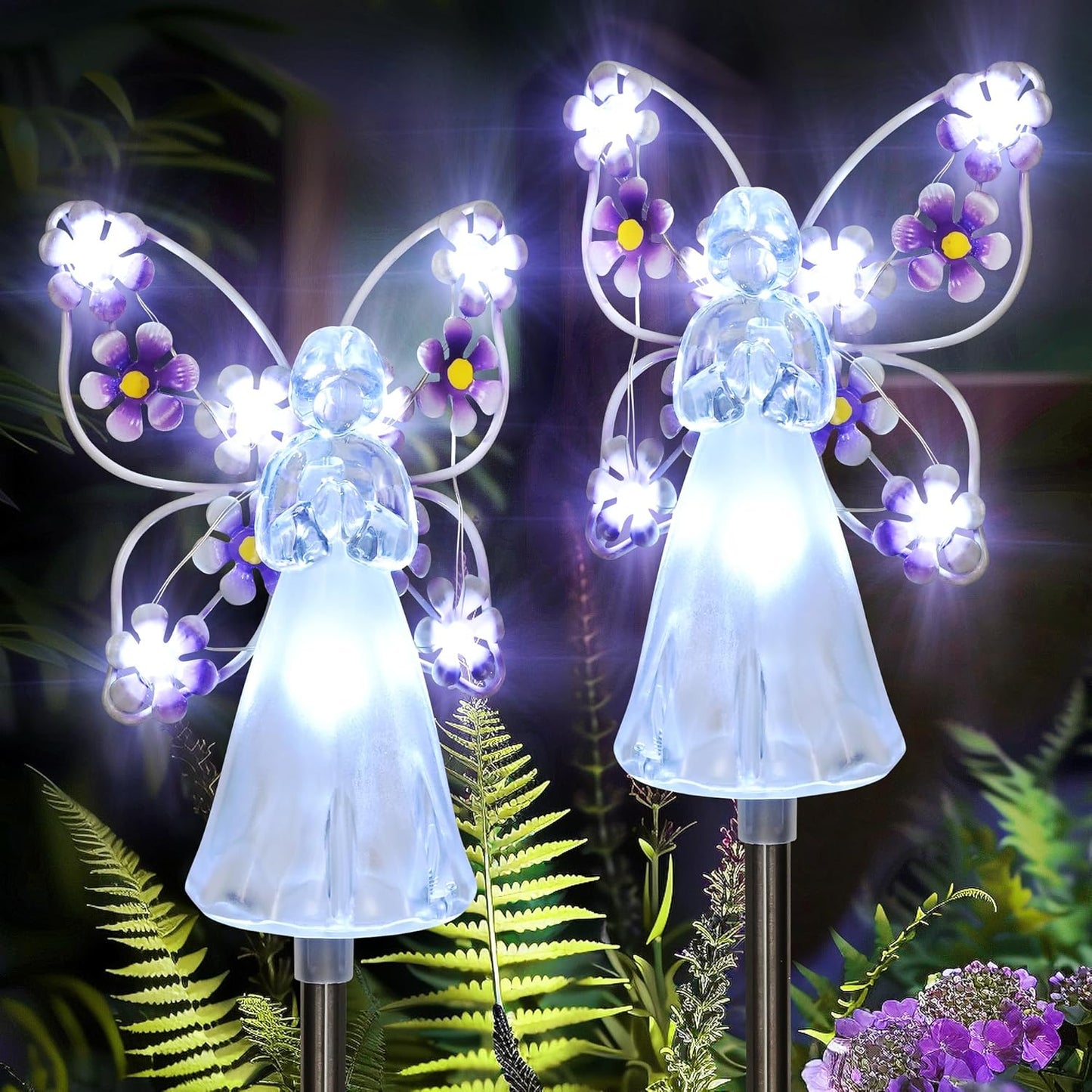 GIGALUMI Solar Angel Garden Stake Lights for Memorial Gifts