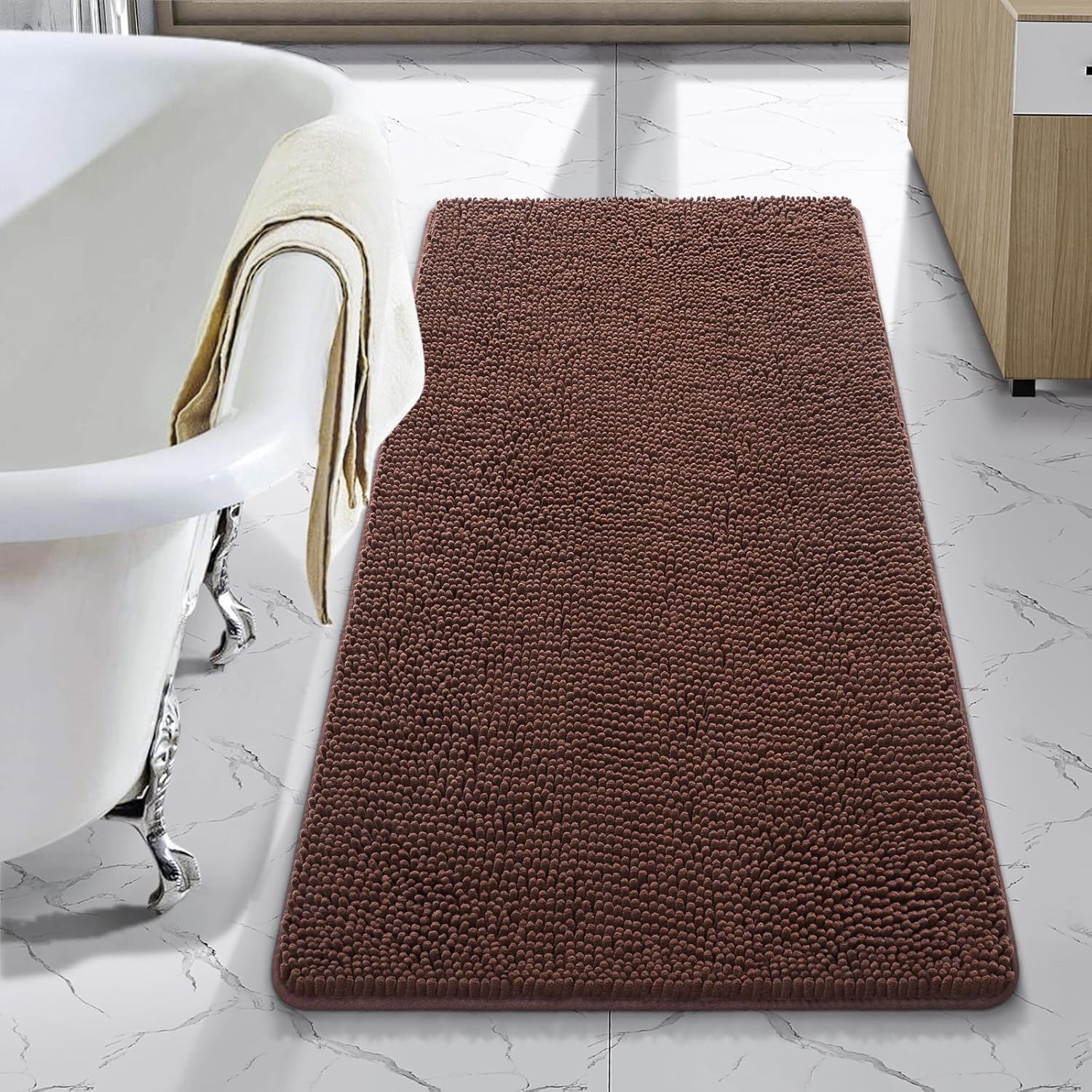 LOCHAS Luxury Bathroom Rug Shaggy Bath Mat for Cozy Comfort