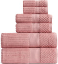 Springtree Home 100% Cotton Bath Towel Set - 6 Piece Quick-Dry Set