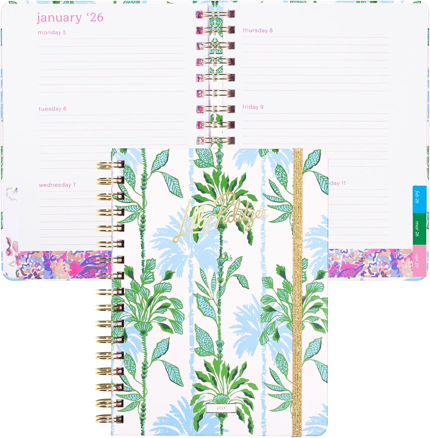 Lilly Pulitzer Large Monthly Planner for 2026 with Stickers