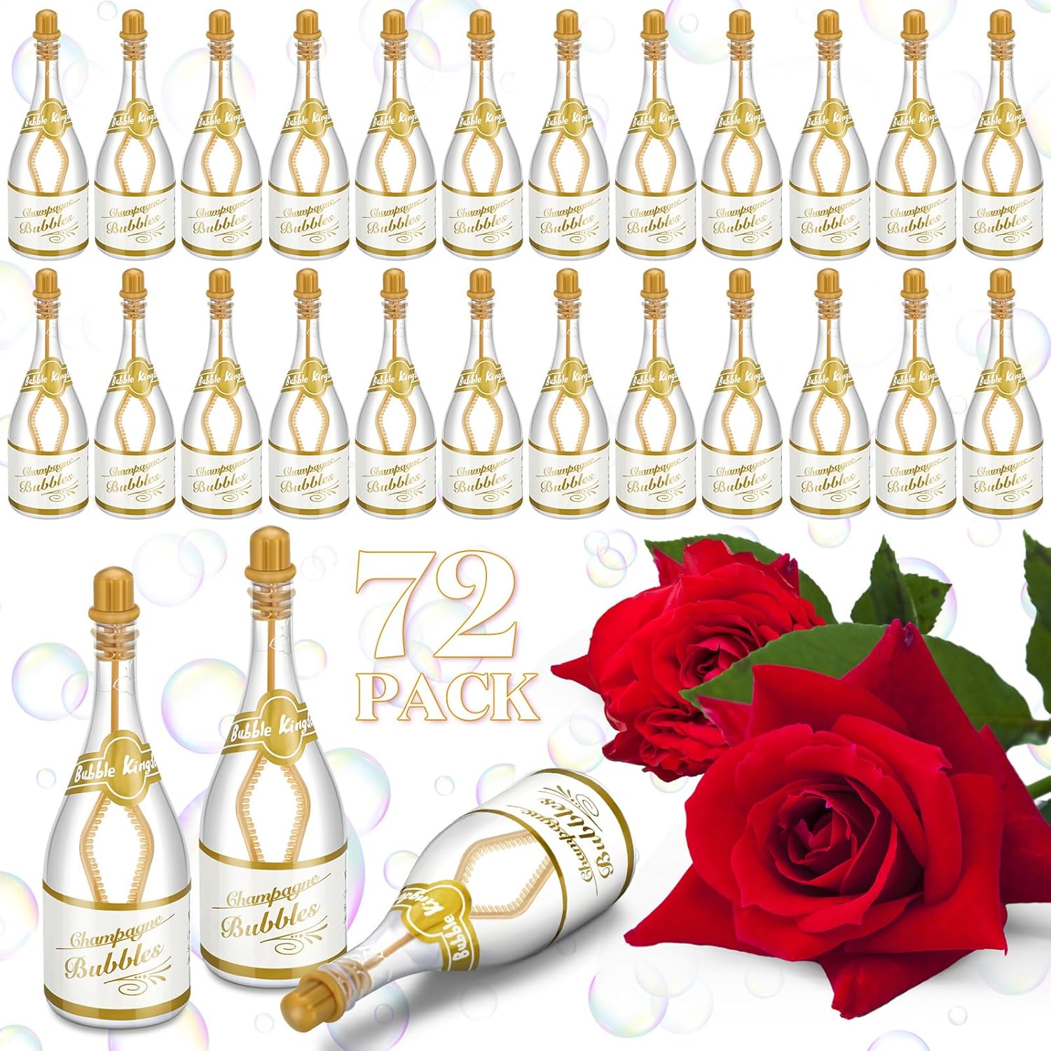 Shappy 72 Pcs Wedding Bubble Wands for Celebrations and Favors