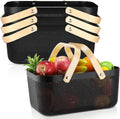 Plastic Mesh Garden Harvest Basket 4-Pack - Foldable Handle, Large