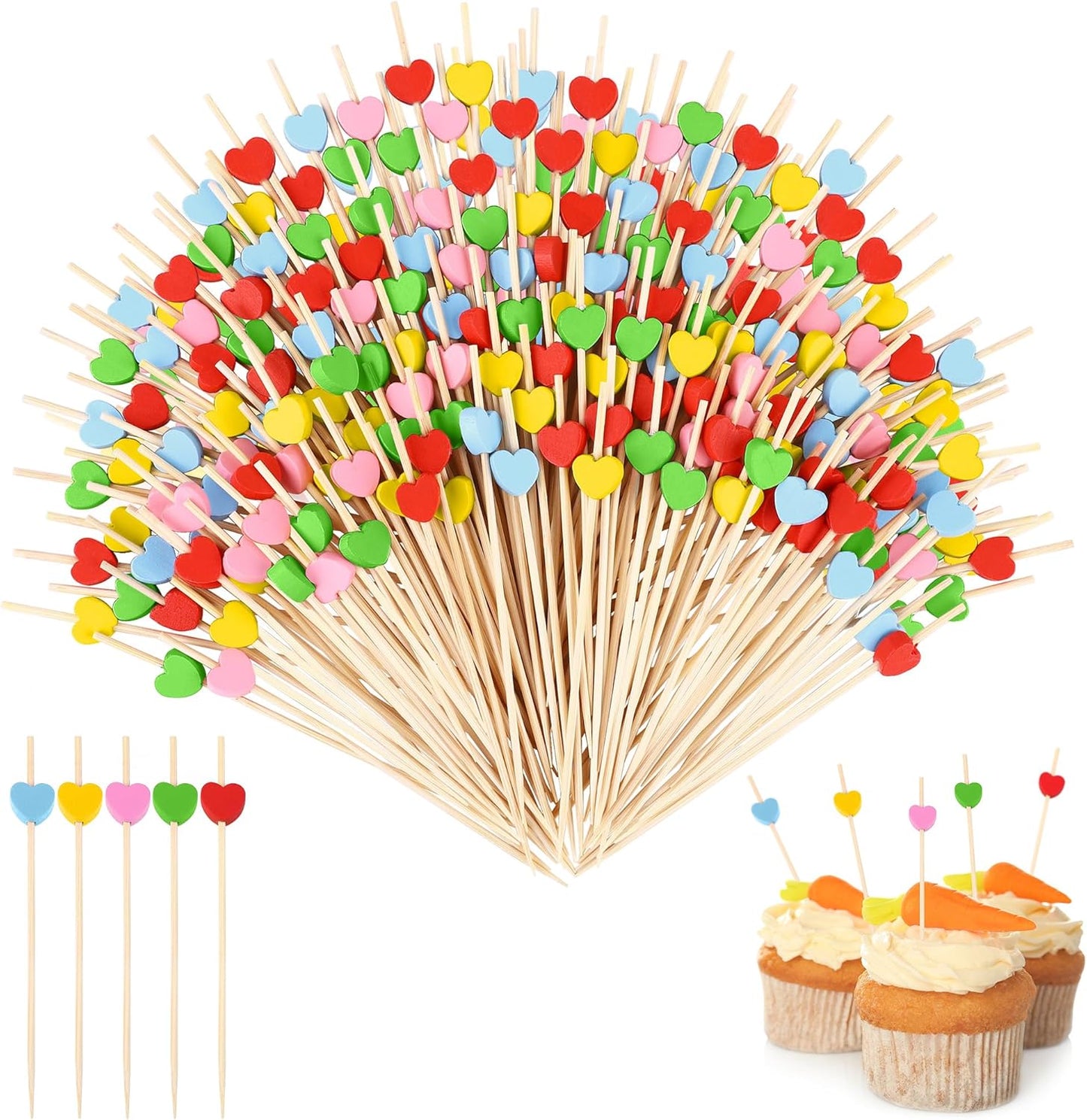 200 Valentine's Day Heart Cocktail Picks by Aodaer