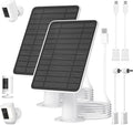 5W Solar Panel for Ring Camera 2 Pack - 10ft Cable USB-C & Micro-USB