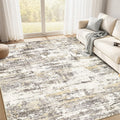 5x7 Modern Washable Area Rug - Stain Resistant & Non-Slip - Gold Brown