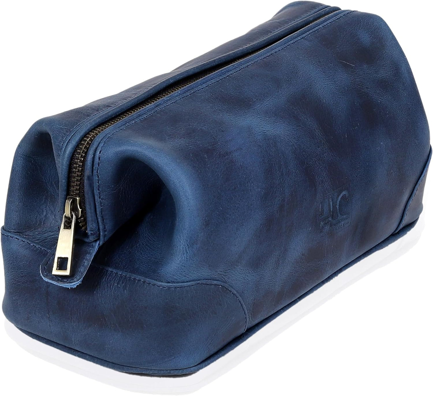 Leather Toiletry Bag for Men - Premium Genuine Leather Dopp Kit