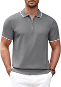 Trendy COOFANDY Men's Zipper Polo Shirt for Everyday Style