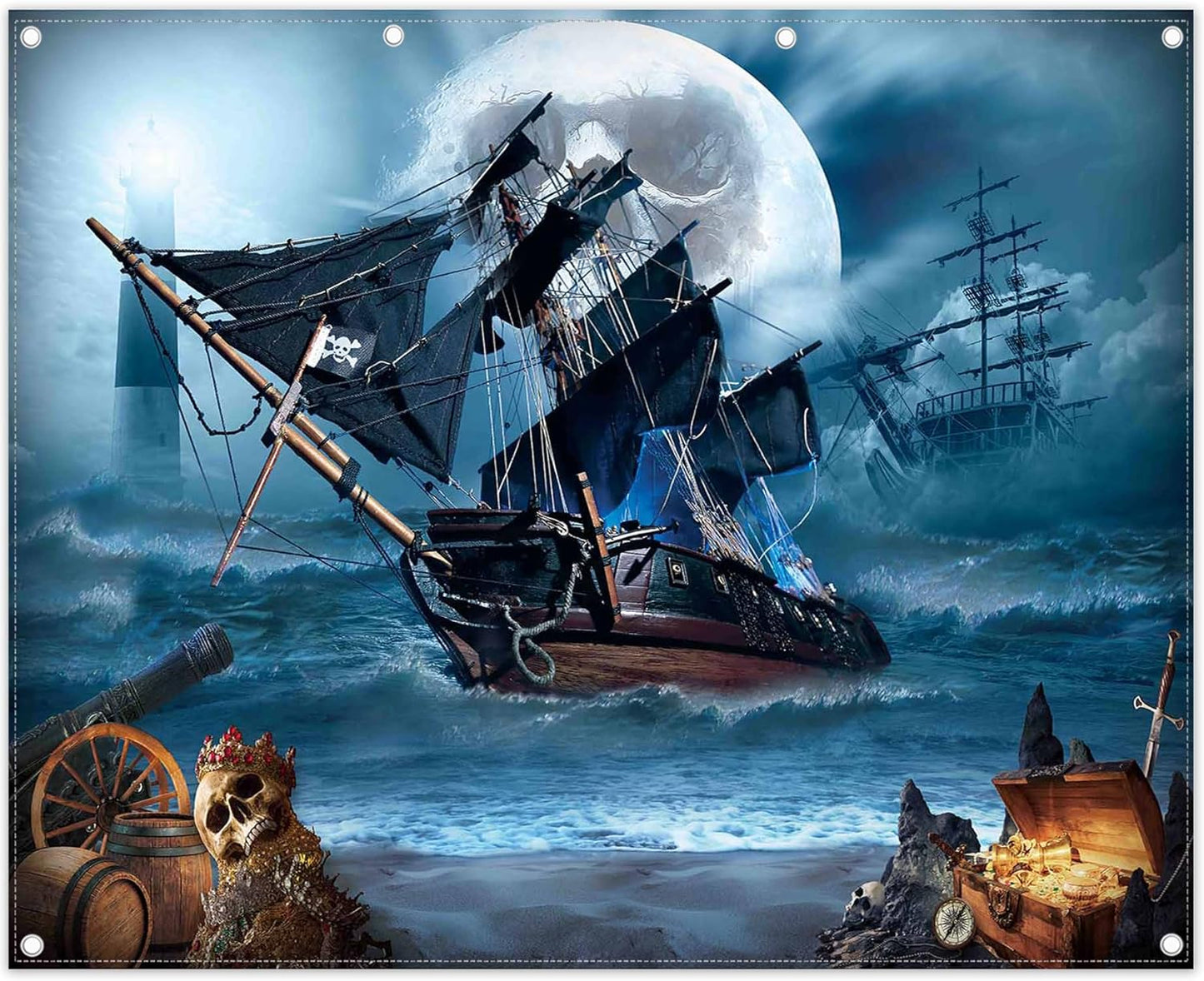 10x8ft Pirate Theme Photography Backdrop for Nautical Adventures