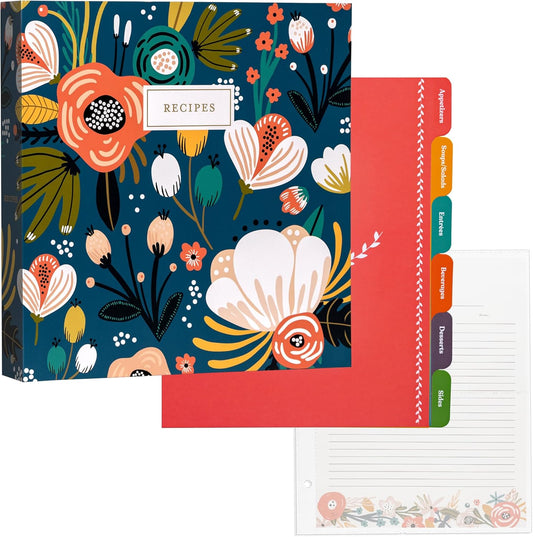 Sturdy 3 Ring Recipe Binder with Clear Sleeves for Organization