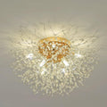 Sputnik Flush Mount Ceiling Light Fixture - Modern Gold Crystal