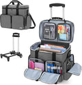 Rolling Teacher Tote Bag with Padded Laptop Compartment - Organized