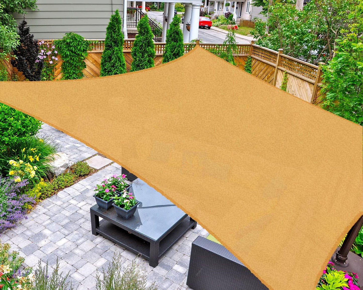 AsterOutdoor Sun Shade Sail Rectangle 8ft x 12ft for Outdoor Use