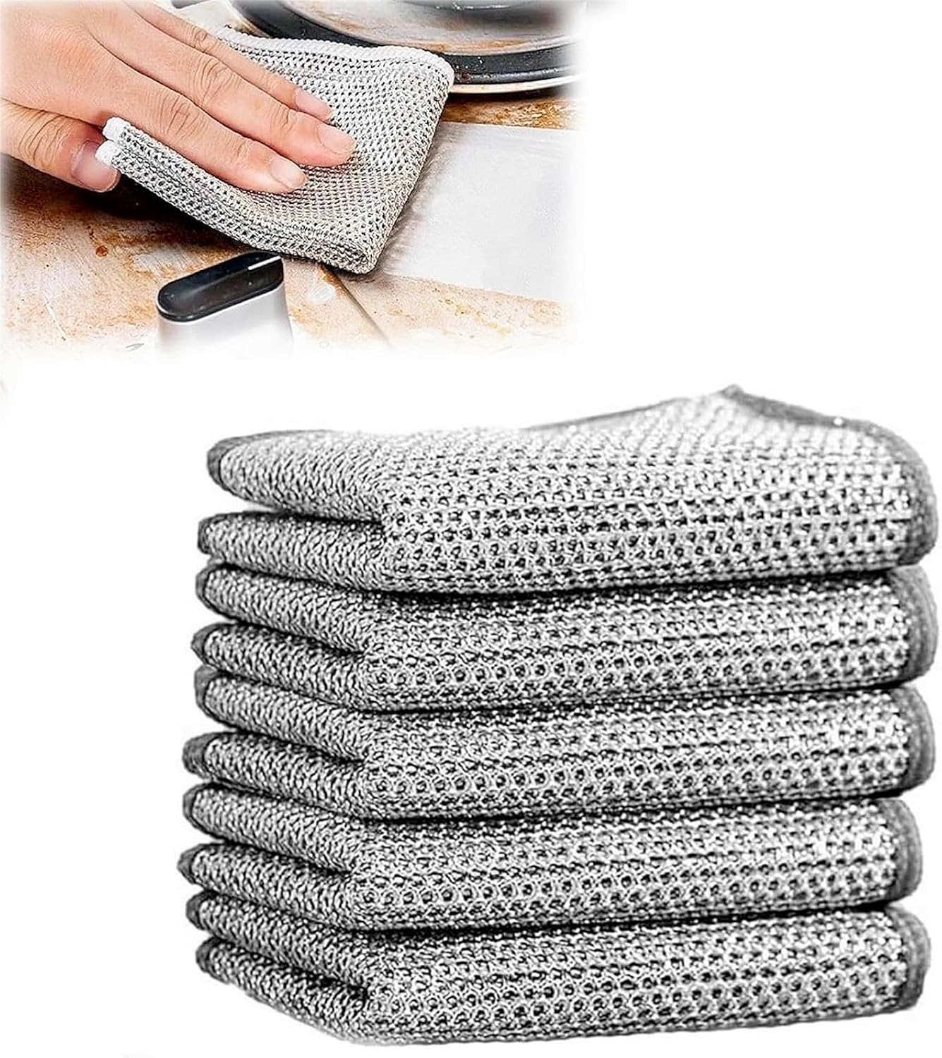2024 Non-Scratch Wire Dishcloth - Versatile & Reusable Steel Scrubber
