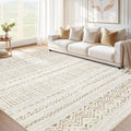 Large Living Room Area Rug 12x15: Soft Boho Moroccan Design