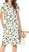 Simier Fariry Womens Summer Hide Belly Knee Length Travel Dress upon