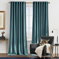 Extra Long Greyish Blue Velvet Curtains for Sliding Door - Thermal